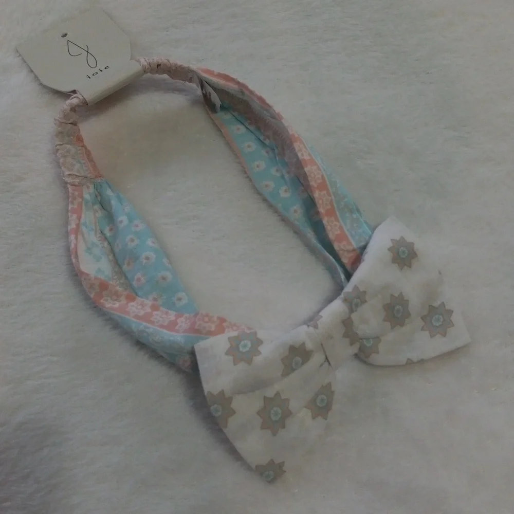 Joie Little Girl 3T Pink & White Floral Paisley Stretch Headband NWT